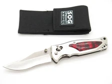 SOG Stingray 2.0 Seki Japan Customized Red Resin Inlay Folding Pocket Knife