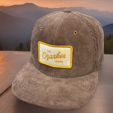 The Ozarker Lodge Brown Patch Corduroy Hat Adjustable Strapback Cap