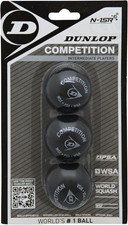 DUNLOP Squash Balls Competition Yellow, for Beginners and Advanced Players