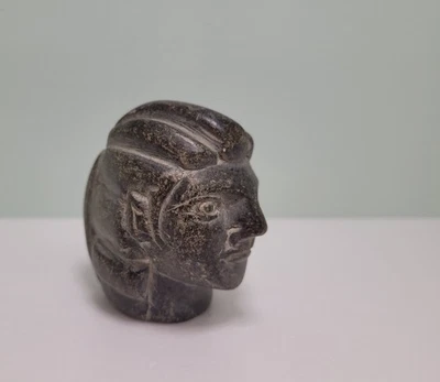 Vintage Inuit Specksteinschnitzerei - ungewöhnliche spitze Ohr Elfe Art Skulptur / Büste - Bild 1 von 4