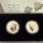2023 S Morgan And Peace Silver Dollar Reverse Proof Set 23XS Box & COA OGP