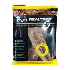 Realtree - Boy's Base Layer Top and Pants Set - S - EDGE Camo and Black