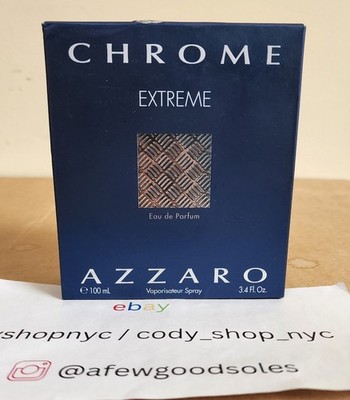 Chrome Extreme by Azzaro Eau de Parfum EDP 3.4 fl oz 100mL Blue *EMPTY BOX ONLY*