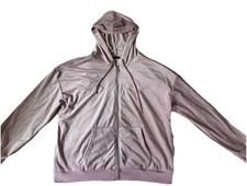 bebe Plush Full Zip Hoodie Mauve Shadow XL Long Sleeve Hooded Pockets