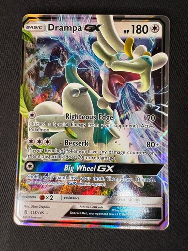 Drampa GX 115/145 Holo Ultra Rare Guardians Rising Pokemon Near Mint