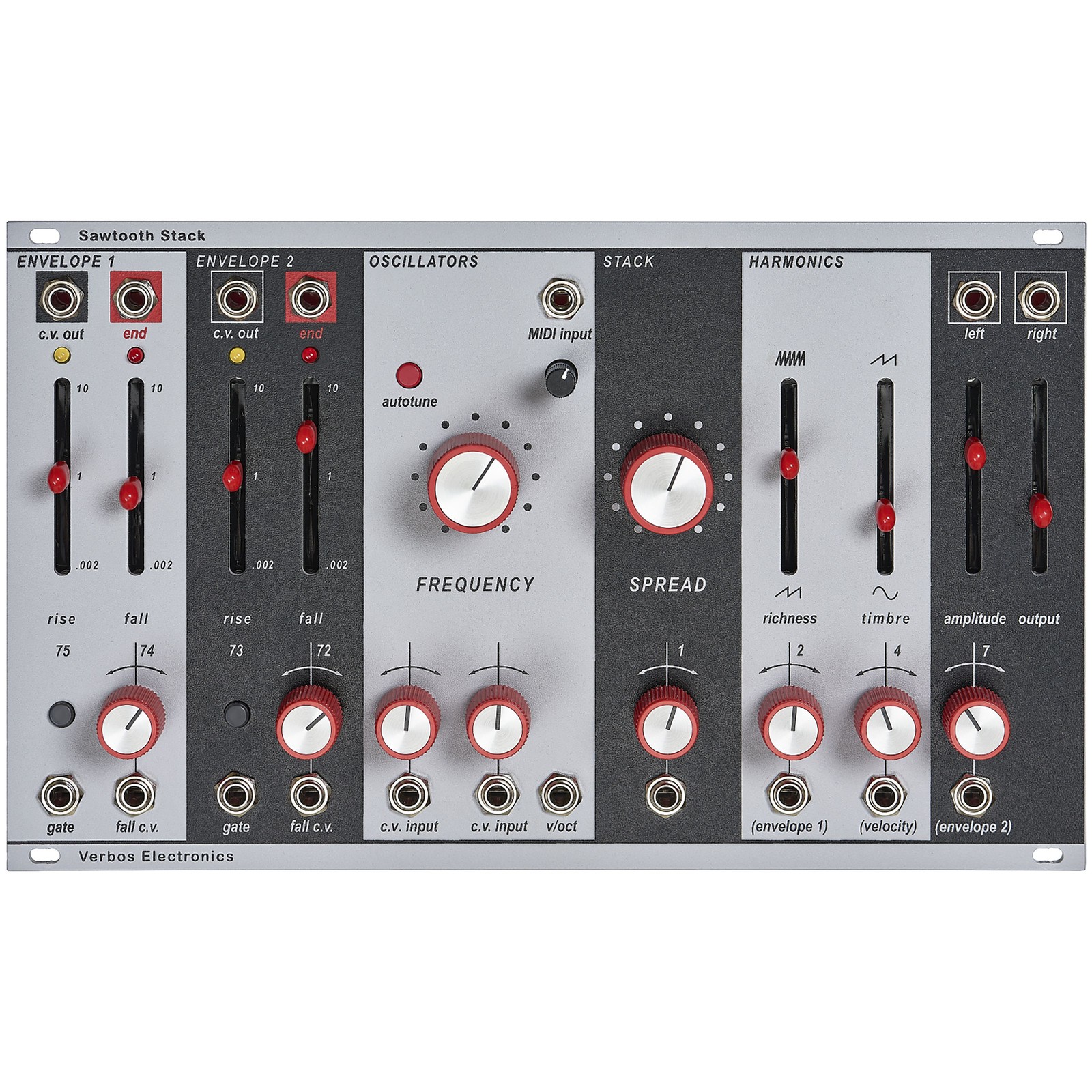Пилообразный стек Verbos Electronics - Модульный синтезатор голоса