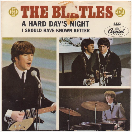 BEATLES A Hard Day's Night EAST COAST CAPITOL 45 w/ PICTURE SLEEVE