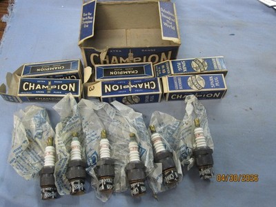 NOS 6 Champion H-10 Spark Plug Vintage Collectible Automobilia Flathead Ford