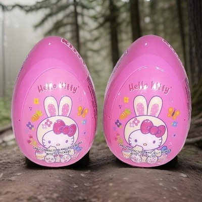 Set/2 HELLO KITTY PINK EASTER EGG FILLED WITH CANDY & STICKERS 2026