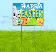 HAPPY EASTER 18x24 Yard Sign WITH STAKE Corrugated Bandit USA BUSINESS HOLIDAY