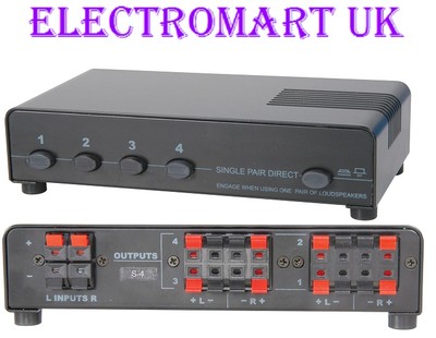 4 WEGE PAAR STEREO LAUTSPRECHER LOUDSPEAKER WÄHLSCHALTER BOX 140W PRO KANAL NEU