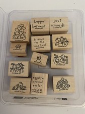 Stampin Up! Loads Of Love Accessories Set Of 12 Rubber Stamps Wood RS1