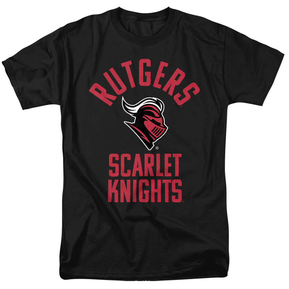 Rutgers University Adult T-Shirt Scarlet Knights Logo, Black, S
