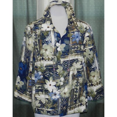 Alfred Dunner size 20W floral lined open jacket beautiful vivid plus size womens