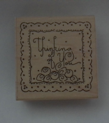 BRAND NEW JRL DESIGN THINKING OF YOU WOOD MOUNTED STAMP QQ 104