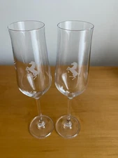 FERRARI Crystalite Bohemia Champagne Flutes 10" Tall - Set of 2