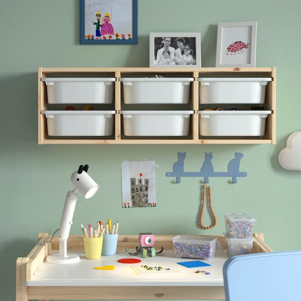 IKEA TROFAST Almacenamiento de Pared, Blanco Claro Manchado Pino/Blanco, 36 5/8x8 1/4x11 3/4" Foto 3 de 4