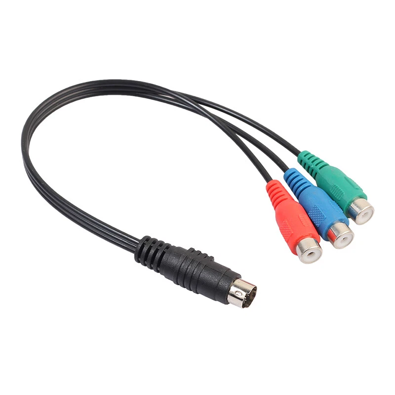 S-Video 7 Pin To 3 RCA Female RGB Component Cable For DVD TV HDTV VCR PC (617) - Image 2 of 4