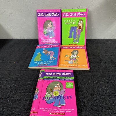 Lot Of 4 Dear Dumb Diary Books #1-4 Paperback Books Jim Benton & Our Dumb Diary