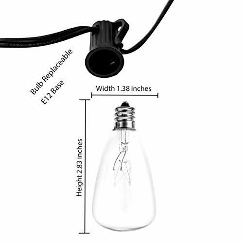 25 Pack Light Bulbs Replacement Edison Clear 5 Watts C7/E12 Screw Base For Patio