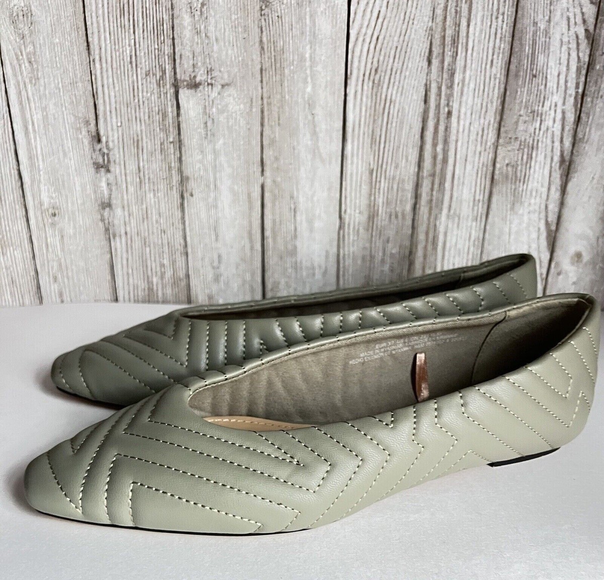 Women's H&M Olive Green Slipper Dress Shoes Euro Size 37 6 US