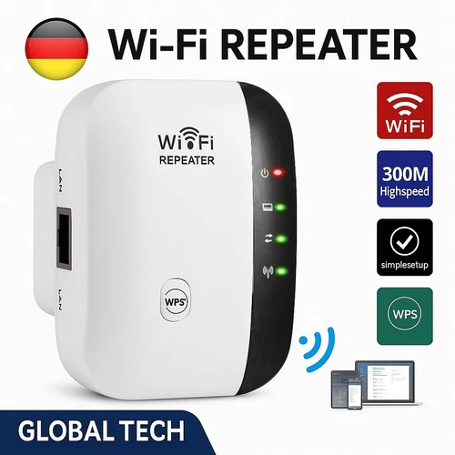 WLAN Repeater WiFi Extender Signal Verstärker Verstrker 300Mbps 2.4GHz Router DE