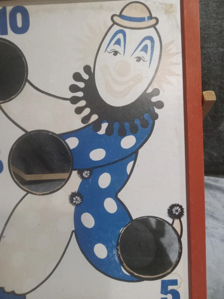 Tablero de juego vintage American Visual Aids Brooklyn NY Carnaval Payaso Bolsa de frijoles Lanzar Foto 4 de 4