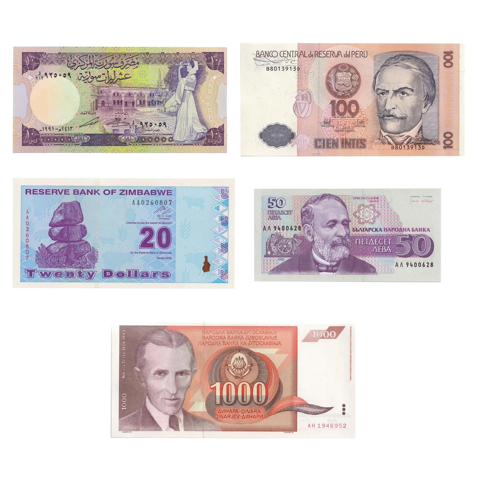 World Banknote Set | Industry & Technology | Machines | Plants | Nikola Tesla - Image 2 of 4