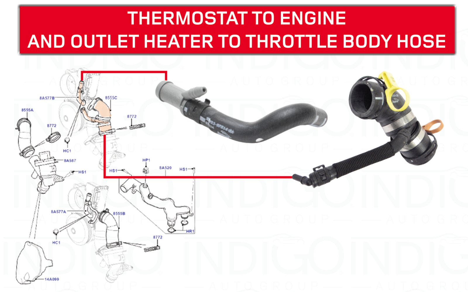 20102012 RANGE ROVER THERMOSTAT WATER OUTLET 5.0L V8 PETROL LR049989