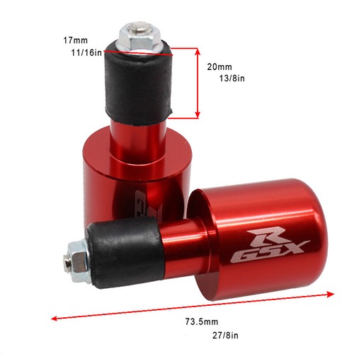 FXCNC Handlebar Bar Ends Plug For Suzuki GSXR600 GSXR750 GSXR1000 2001-2015 2016 - Afbeelding 12 van 16