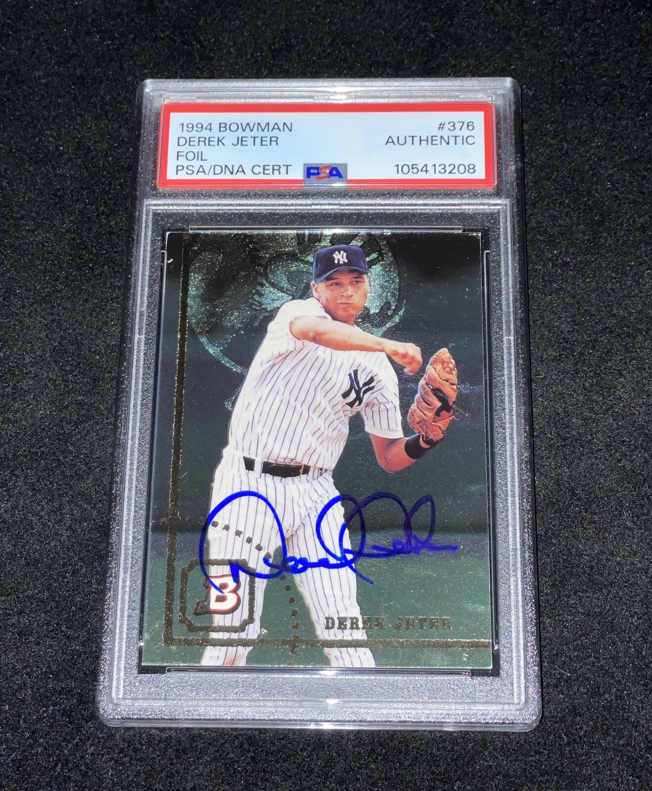 Derek Jeter Autographed Signed 1994 Bowman Foil Baseball Card PSA Slabbed Yankees HOF 