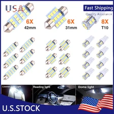 20pcs 6500K LED Interior Lights Bulbs Kit Car Trunk Dome License Plate Lamps