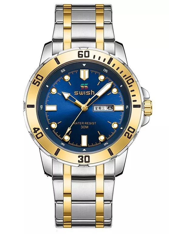 SWISH Watch Men s Quartz Steel Stainless Bracelet Wristwatch