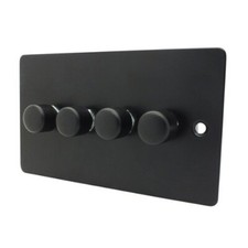 Flat Matt Black Plug Sockets Light Switches Dimmers - Whole Range available