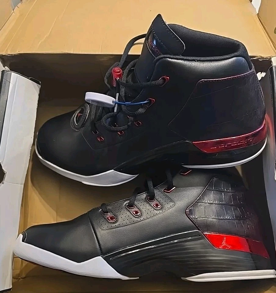 ESTADO PERFEITO! Nike Air Jordan 17+ Retro Bulls Masculino EUA Tamanho 13 Preto Vermelho 832816-001 RARO! - Imagem 3 de 4