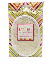 Loofah Exfoliant Scrub, Easy Travel NEW The Bathery Loofah Body Buff, White