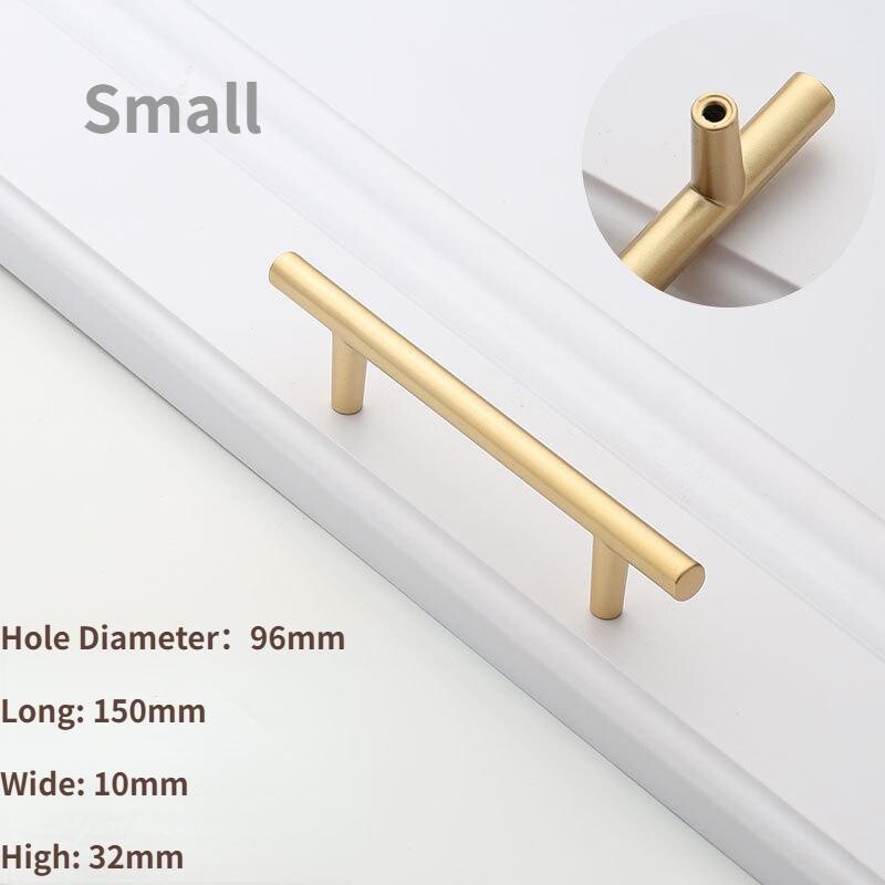 2 X Gold Door Cabinet Handle Pull T Bar Cupboard Wardrobe Drawer Furniture