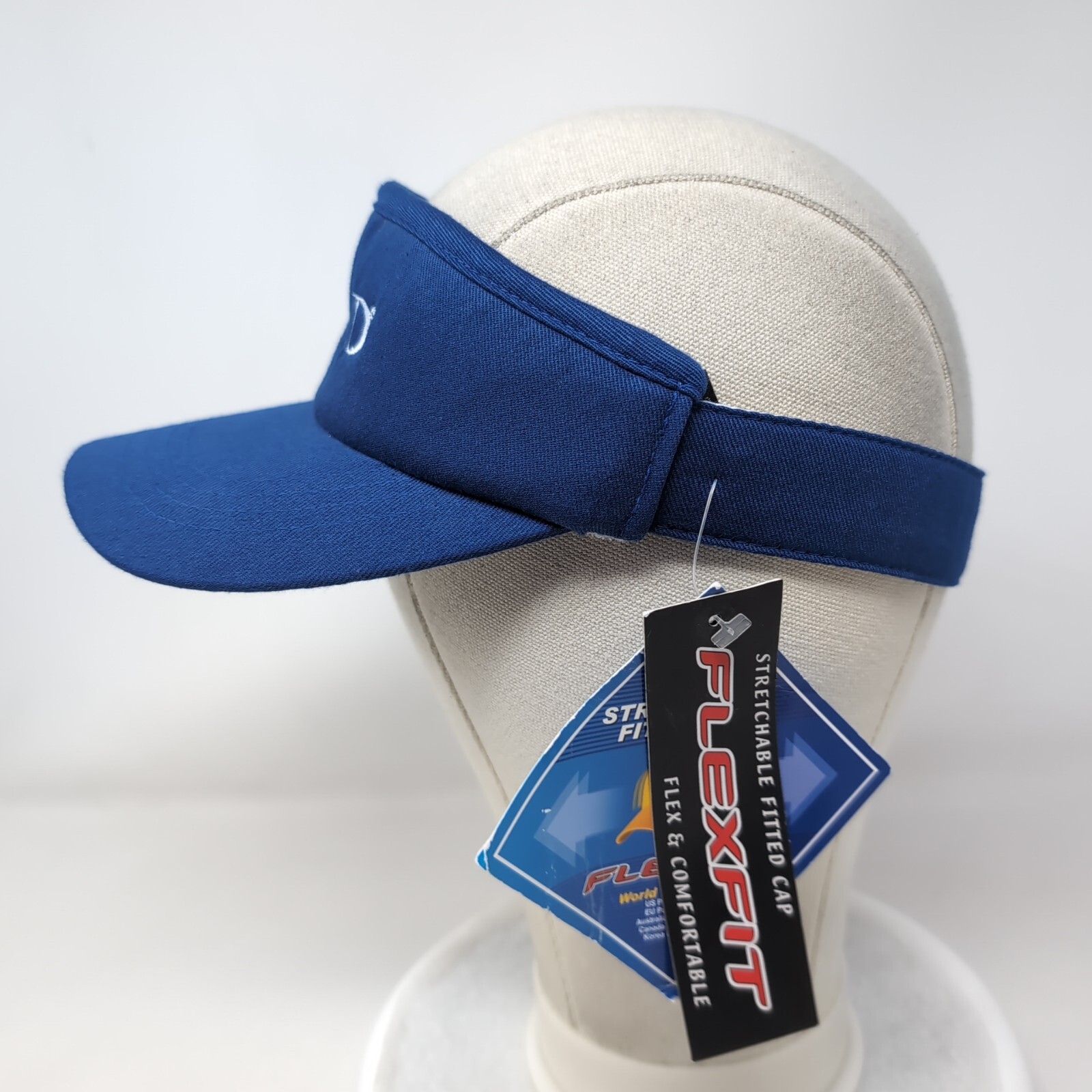 Web MD Stretchable Fitted Sun Visor Cap Blue One … - image 3