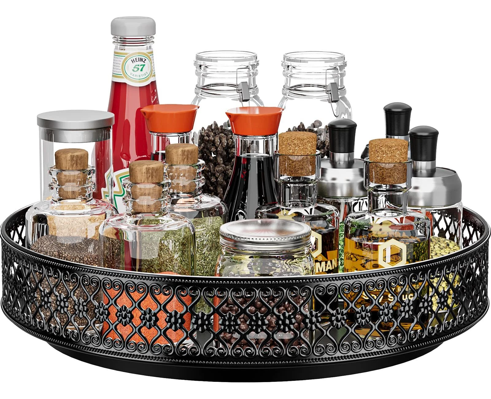 11 Inch Organizer Metal Rotating Spice Rack for Cabinet Pantry