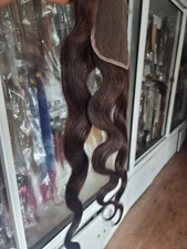 30inch+22INCH CLOSURE 4x4 BRAZILIAN HUMAN HAIR BODY WAVE DARK BROWN COLOR 2# 12A