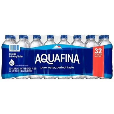 #ad #ad Aquafina Purified Bottled Drinking Water 16.9 oz 32 Pack Bottles $6.89