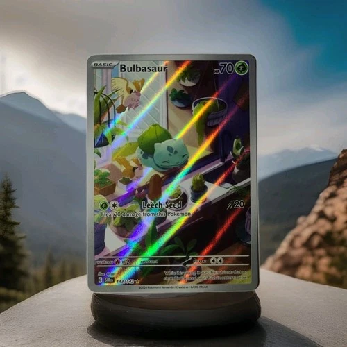 Pokémon TCG Stellar Crown Bulbasaur Card IR 143/142 Near Mint Condition
