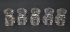 Vintage 1940s Clear Federal Glass 3" Mopey Puppy Dog Candy Containers Lot Of 5