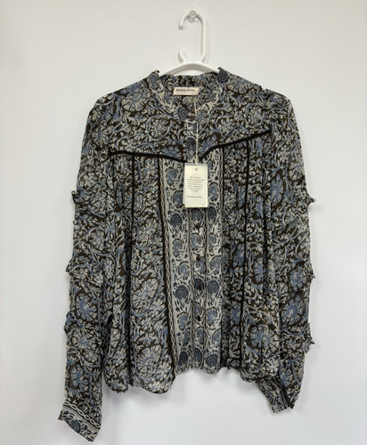 Women's Maison Hotel Camilla Blouse Blue Orchid Size Large