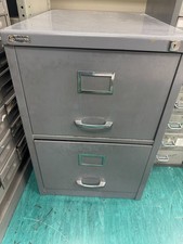 Vintage Sheer Pride Metal Filing Cabinet 2 Drawer Grey Industrial