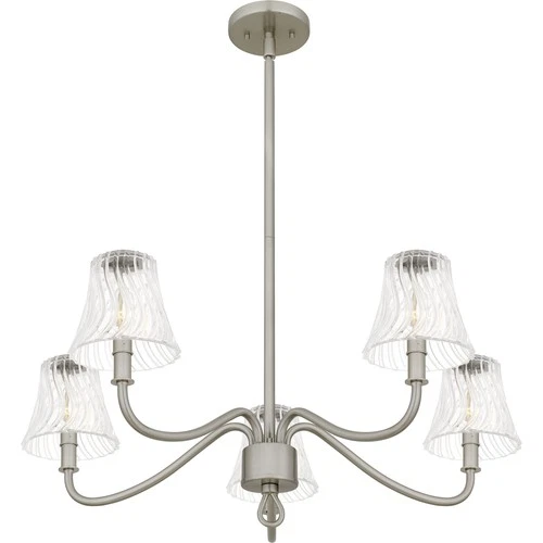 Quoizel MCK5030 McKinney 5 Light 30"W Taper Candle Chandelier - Nickel - Picture 9 of 12