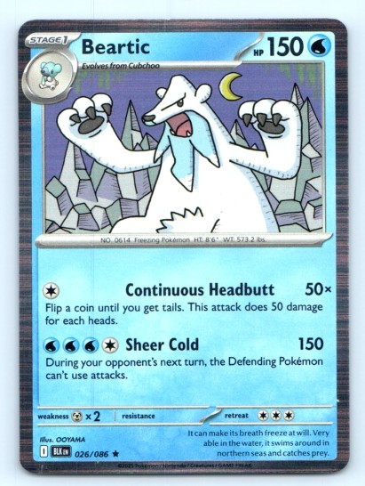 Beartic 026/086 ~ Holo English Near Mint