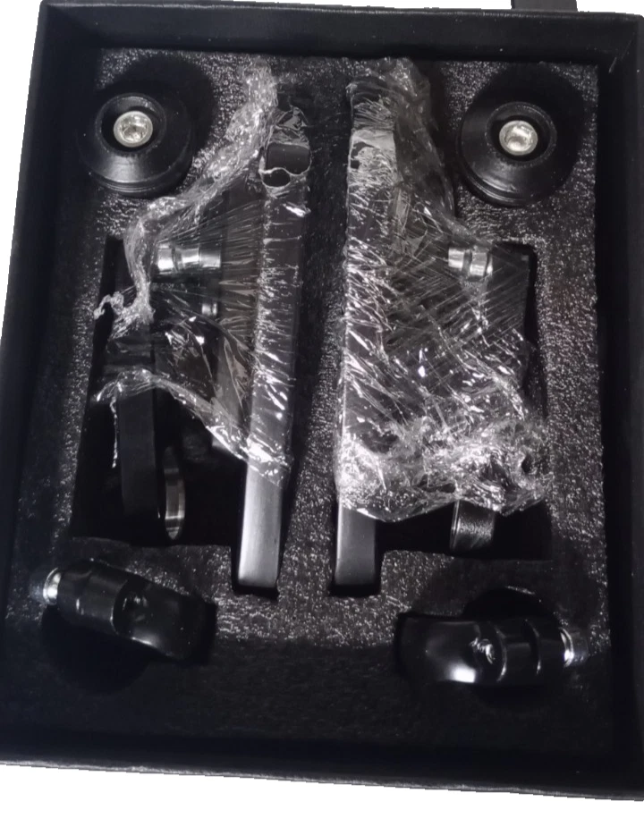 Rétroviseurs moto embout de guidon aluminium noir moto street café racer - Photo 2/4