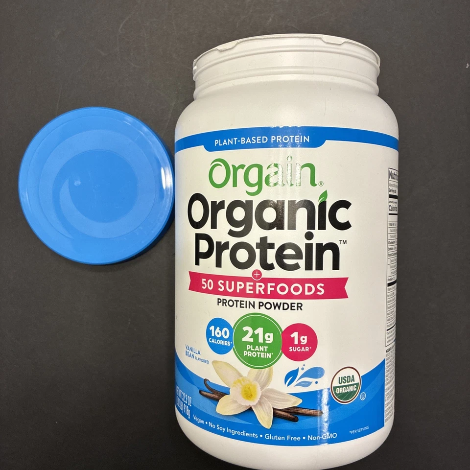 Proteína en polvo orgánica de origen vegetal Orgain, vainilla, vegana, 2,03 libras Foto 3 de 4