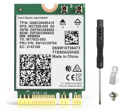 WiFi 6E AX210 NGW Wireless Card, Intel Laptop Network Adapter with Bluetooth 5.3